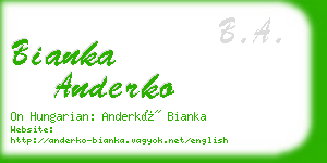 bianka anderko business card